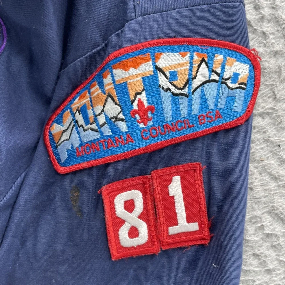 Vintage Boy Scouts of America Shirt Youth Boys Medium BSA Patches Uniform USA